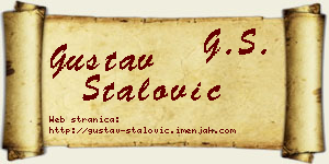 Gustav Stalović vizit kartica